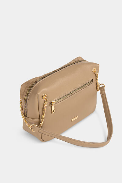 Sac rectangulaire porté-épaule beige femme