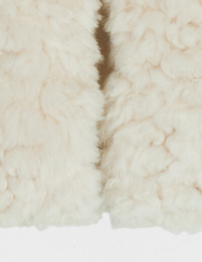 Gilet fausse fourrure ivoire femme