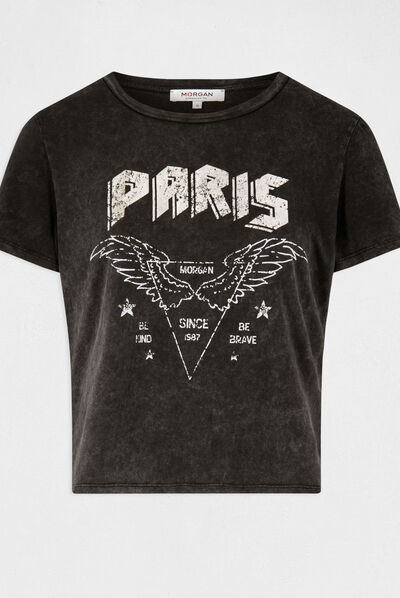 T-shirt manches courtes gris moyen femme
