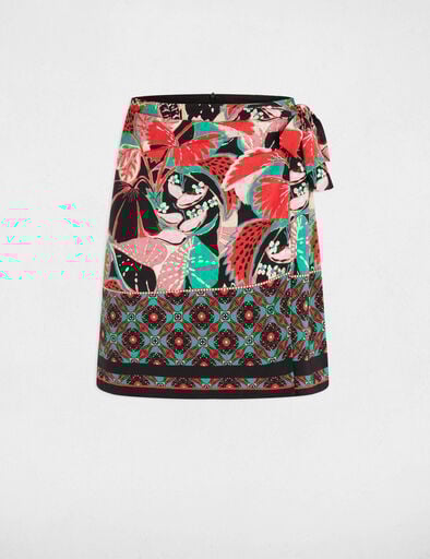 jupe nouee imprimee multicolore femme Jupe nouée imprimée multicolore femme