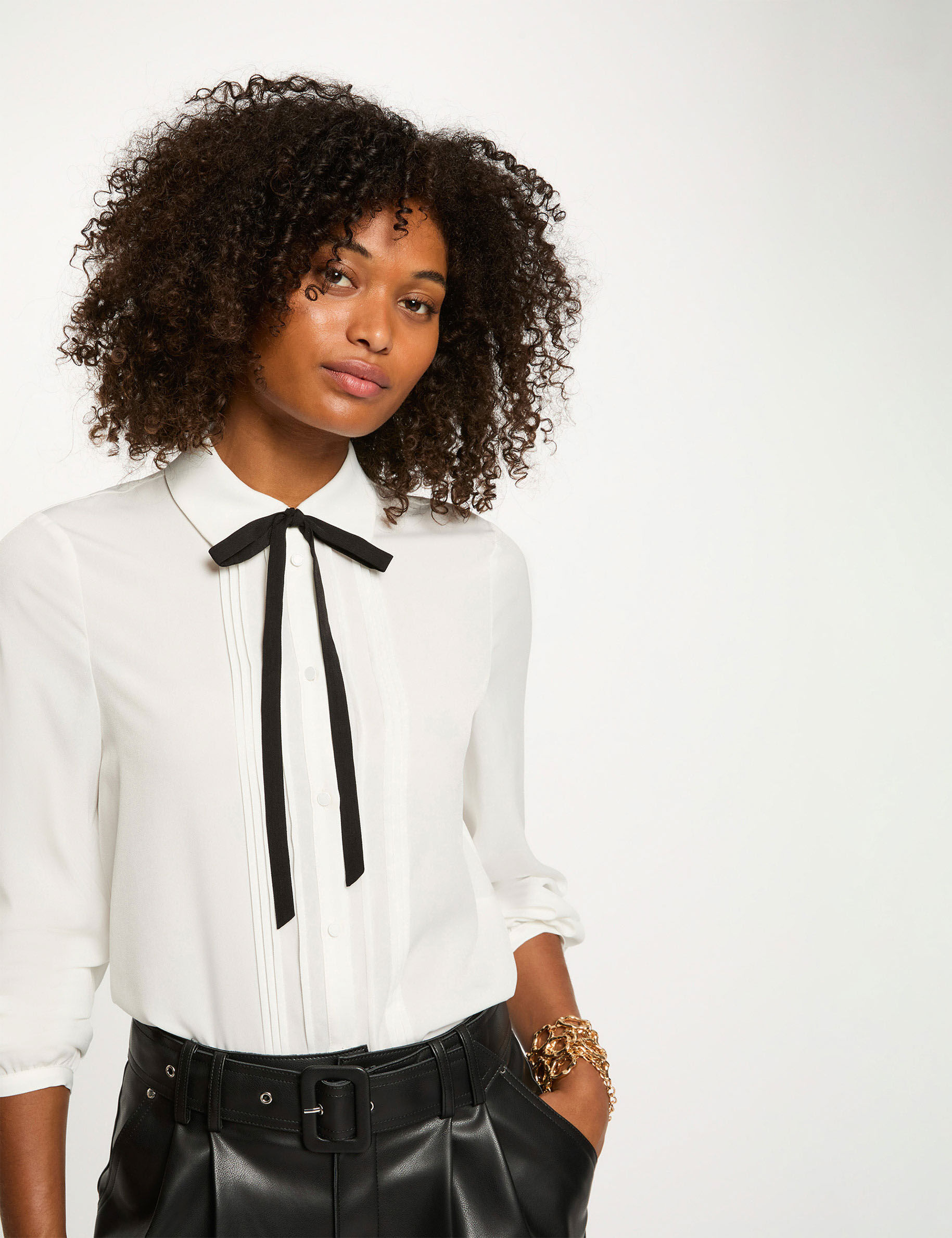 Chemise fluide col claudine femme