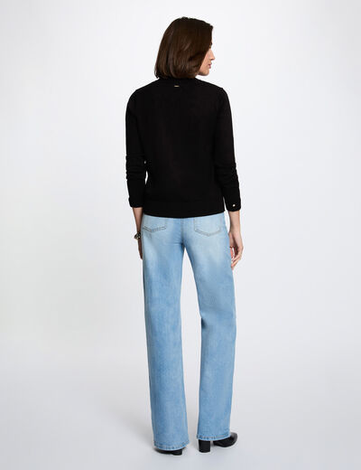 Pull col rond noir femme
