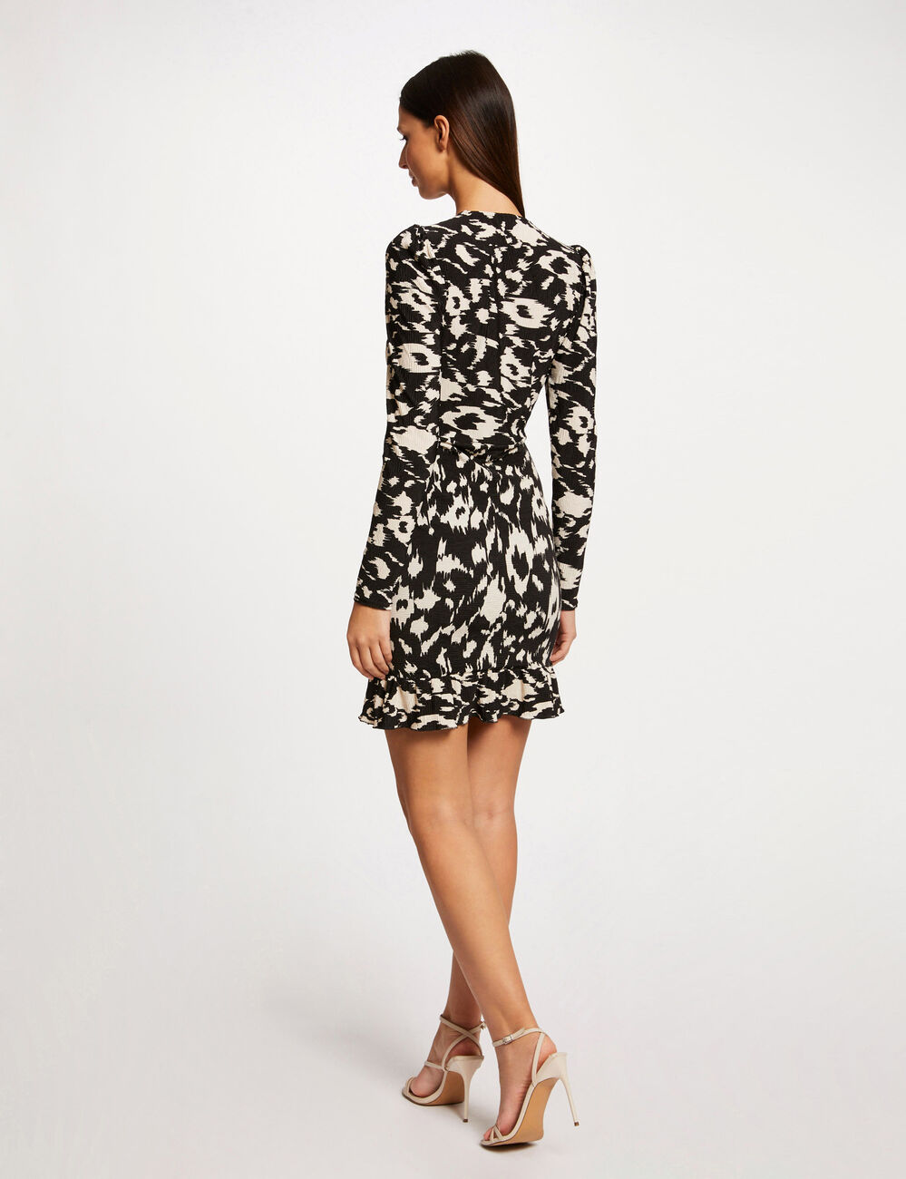 Robe ajust&eacute;e fronc&eacute;e imprim&eacute; abstrait multico femme
