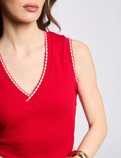 Débardeur sans manches rouge femme