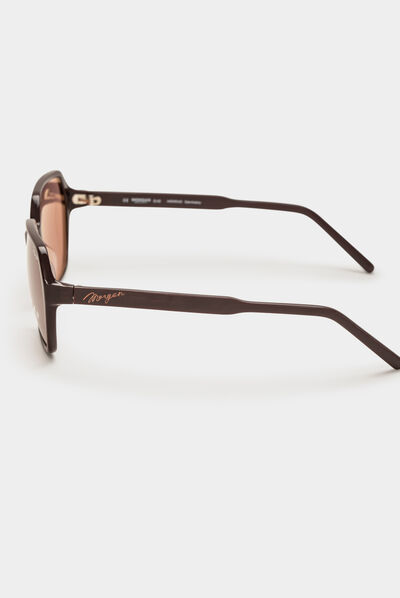 Lunettes de soleil hexagones violet femme