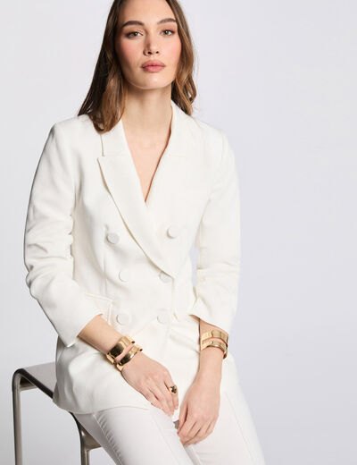 Blazer boutonnée blanc femme