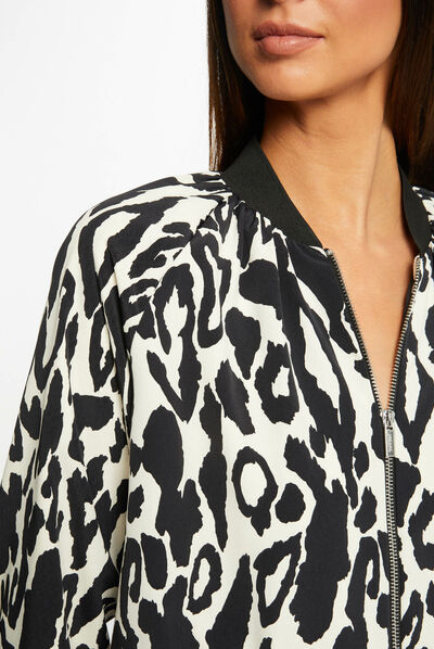 Blouson droit imprimé animalier multico femme