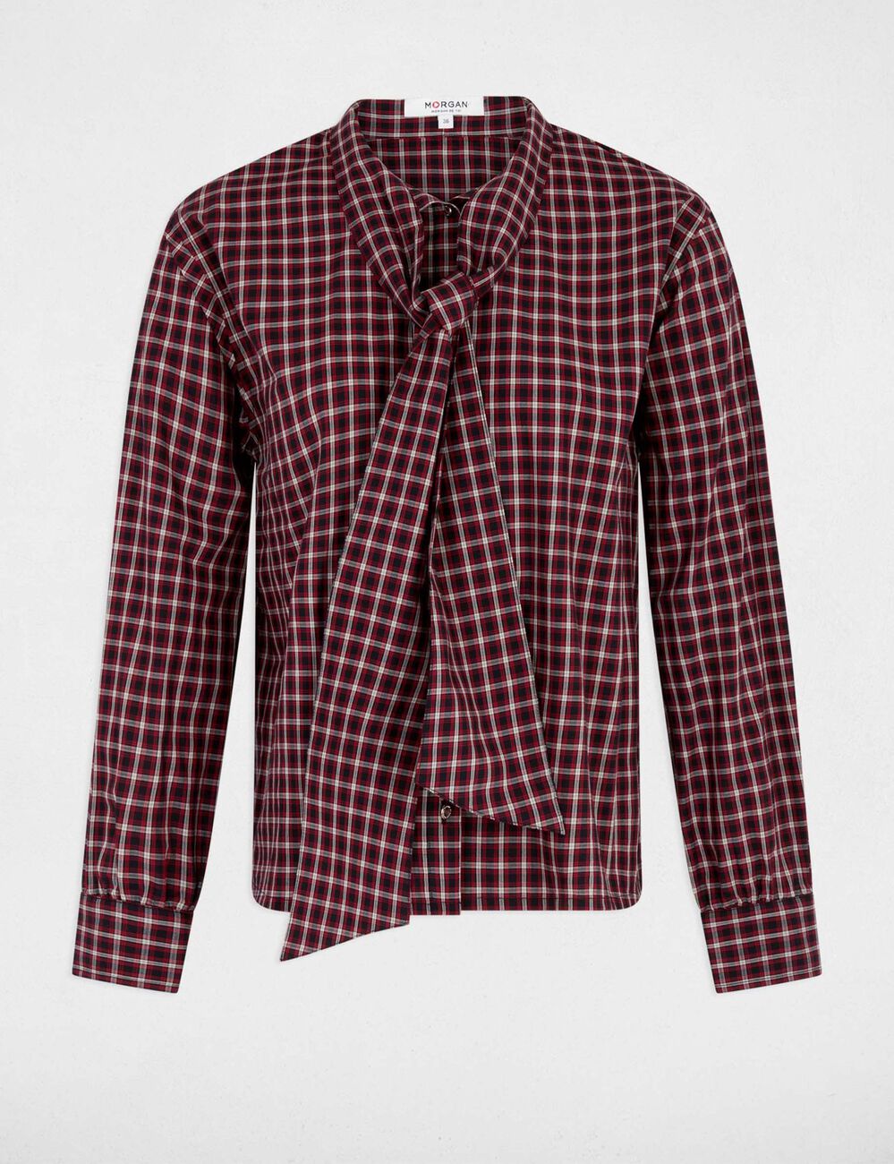 Chemise col lavalli&egrave;re multicolore femme