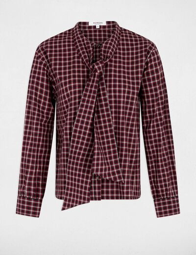 Chemise col lavalli&egrave;re multicolore femme