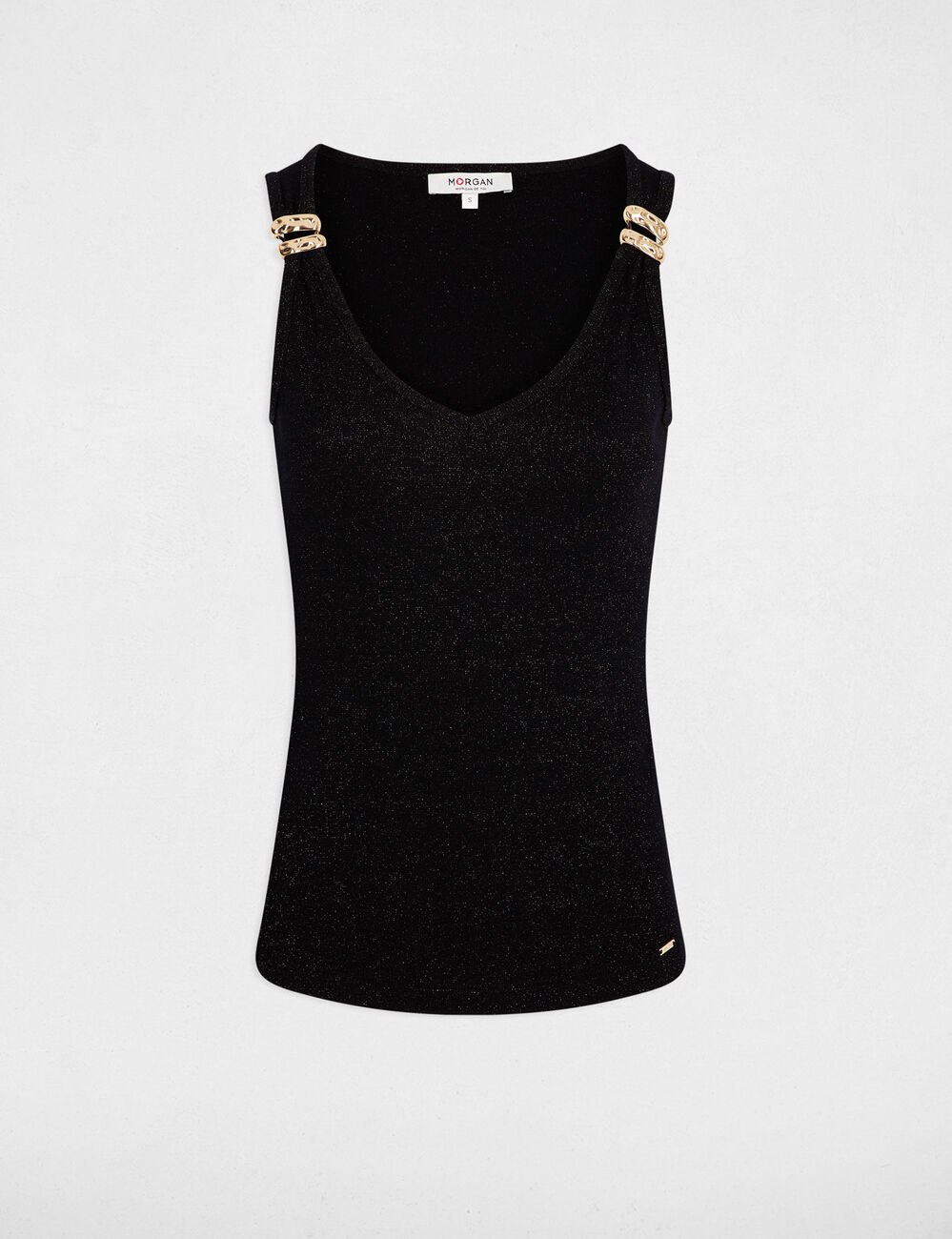 D&eacute;bardeur cintr&eacute; col v noir femme