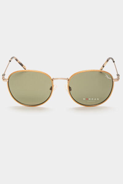 Lunettes de soleil arrondies dore femme