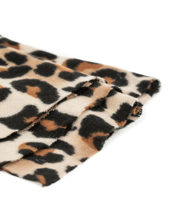 Écharpe imprimé léopard sable femme