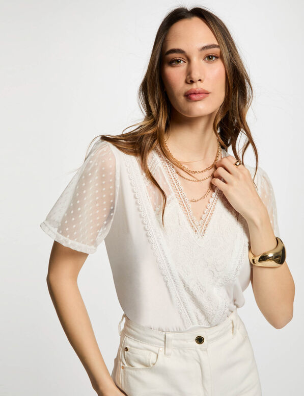 t shirt manches courtes blanc femme T-shirt manches courtes blanc femme
