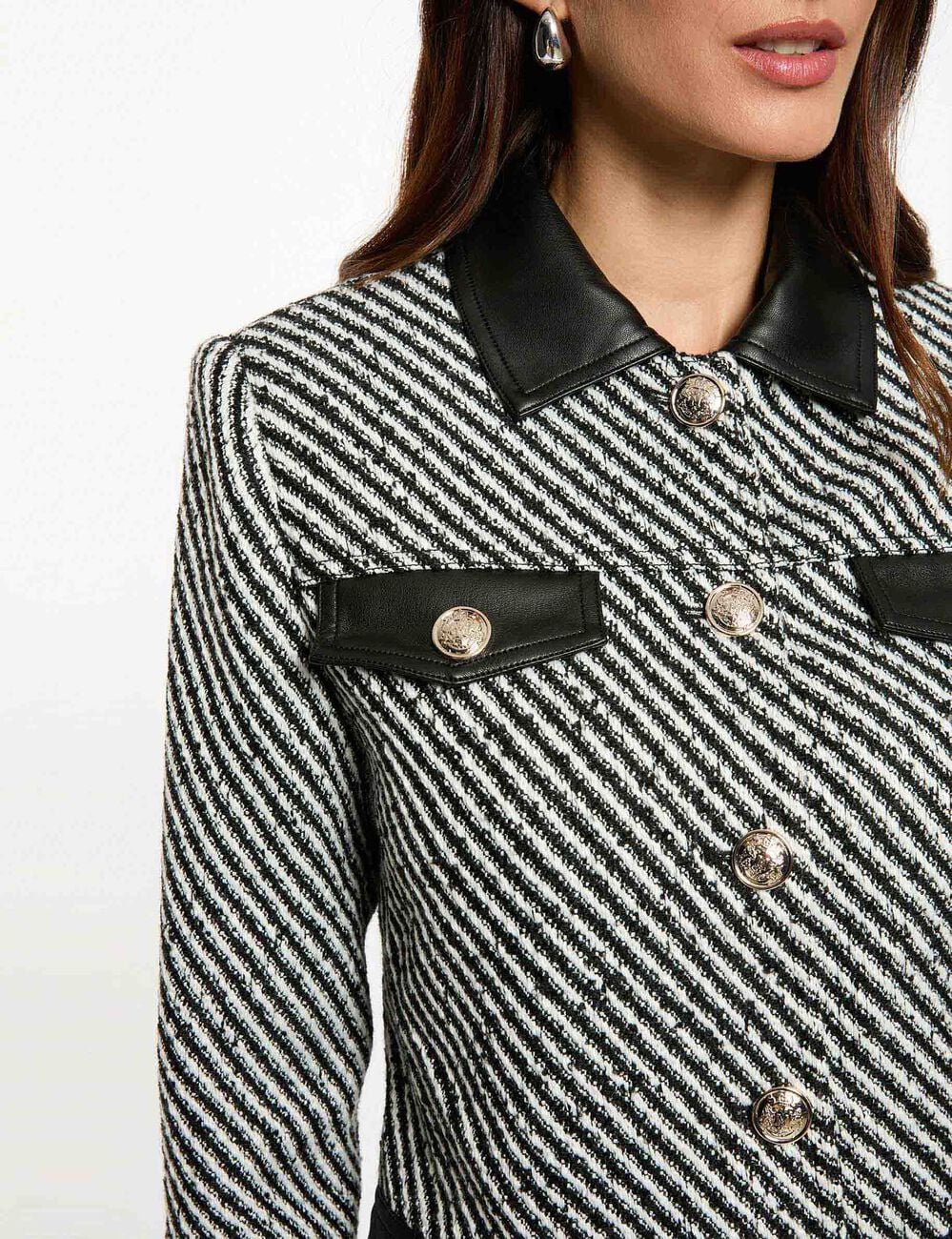 Veste ajust&eacute;e tweed noir femme