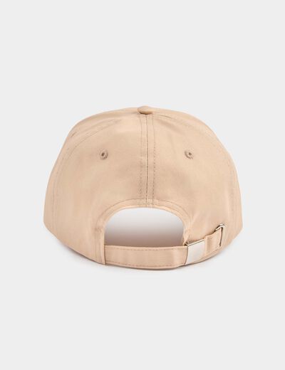 Casquette brod&eacute;e beige femme