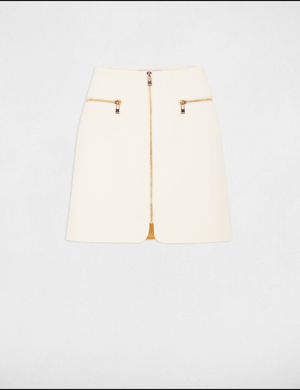 Jupe droite zippée blanc femme