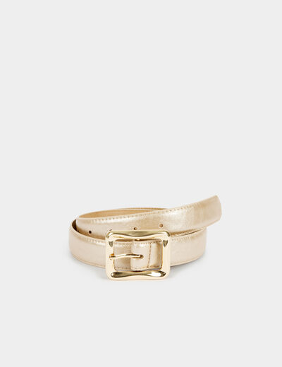 Ceinture fine boucle beige femme