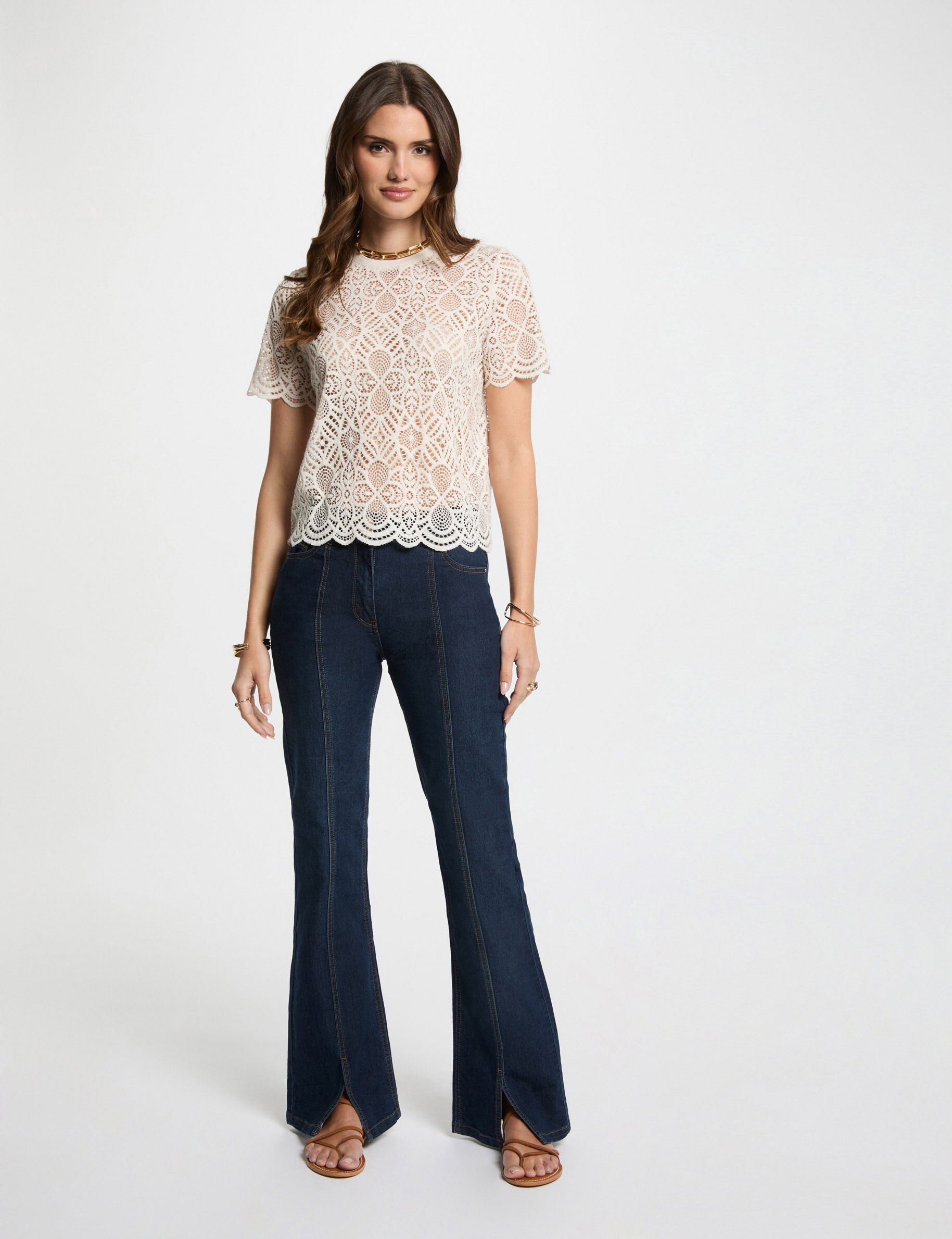 Jeans bootcut avec fentes - Morgan - Modalova