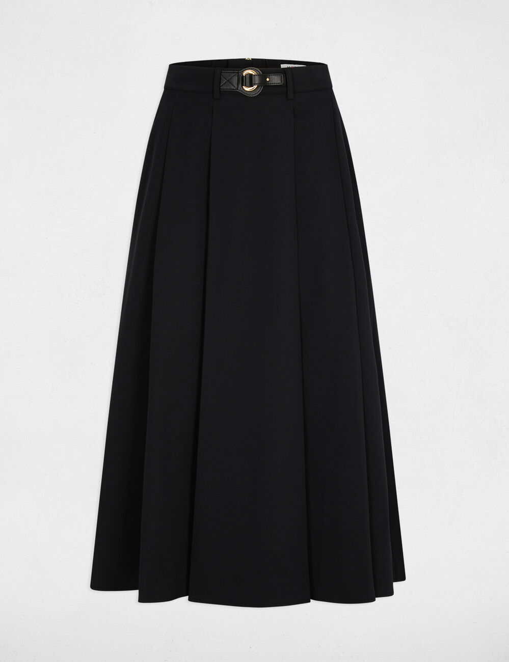 Jupe &eacute;vas&eacute;e taille haute noir femme