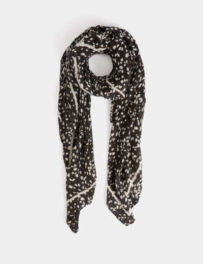 Foulard plissé à pois noir femme