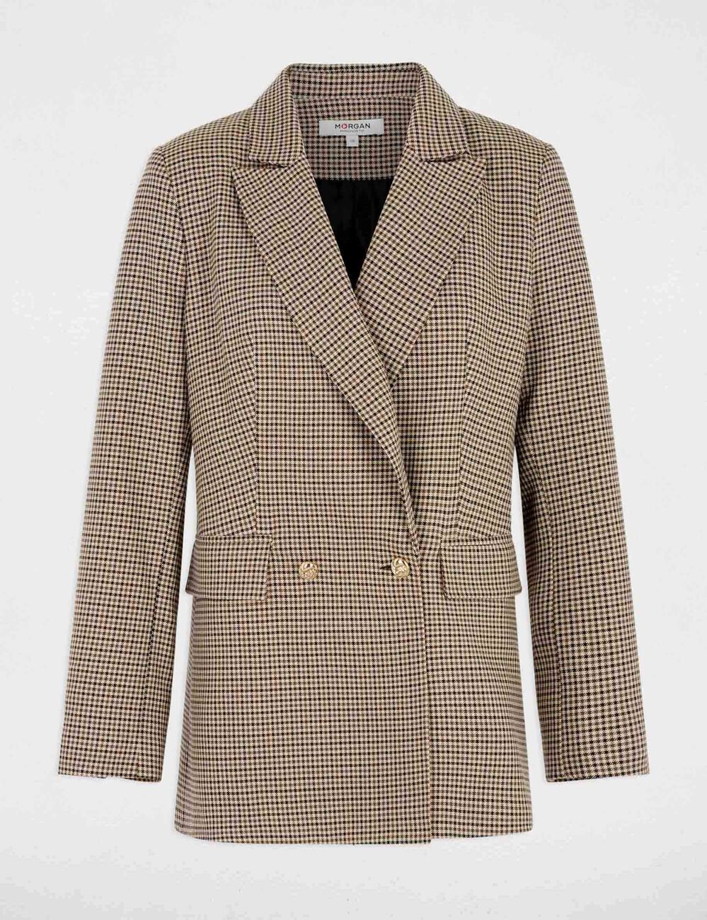 Blazer droit col tailleur marron femme