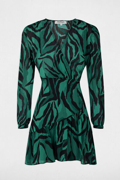 Robe trapèze imprimé animalier multico femme