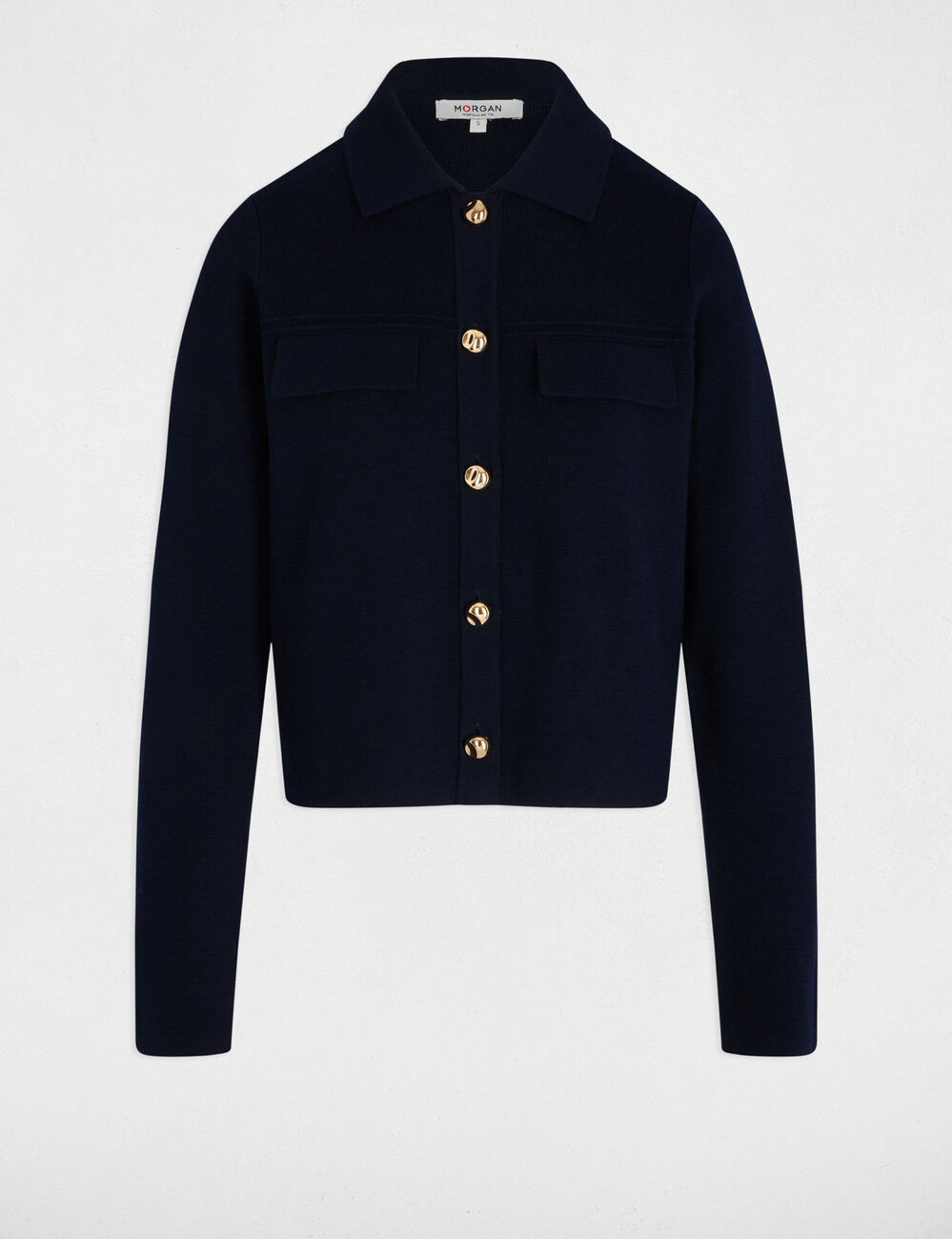 Gilet manches longues bleu marine femme