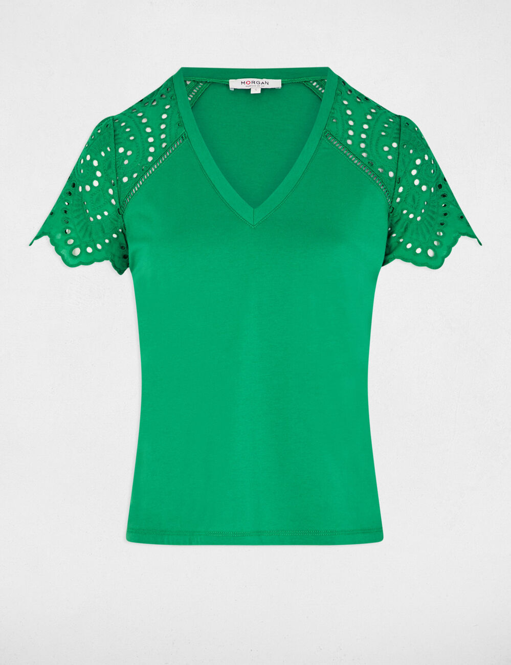 T-shirt manches courtes vert prairie femme