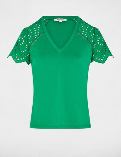 T-shirt manches courtes vert prairie femme