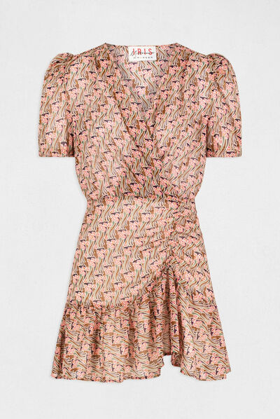 Robe ajustée imprimé végétal multico femme