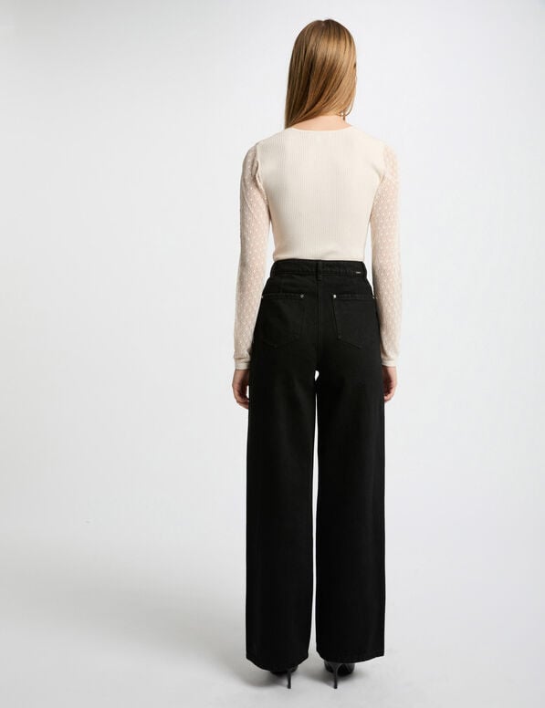 jeans large noir femme Jeans large noir femme
