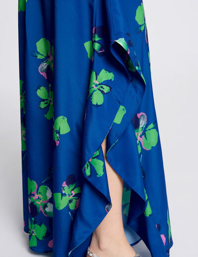 Robe longue droite imprimée multicolore femme