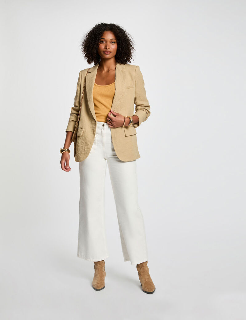 Veste courte fluide beige femme