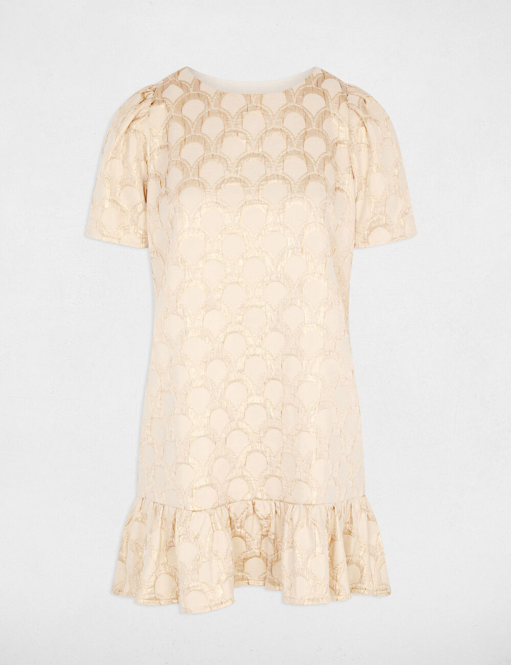Robe courte jacquard rose pastel femme