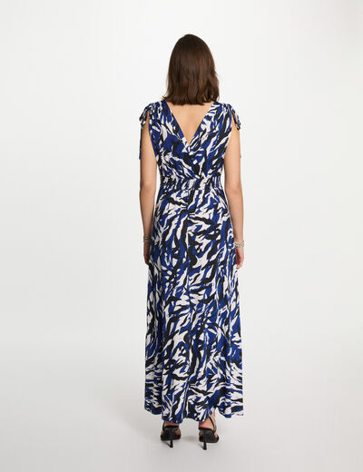 Robe longue droite imprimée multicolore femme