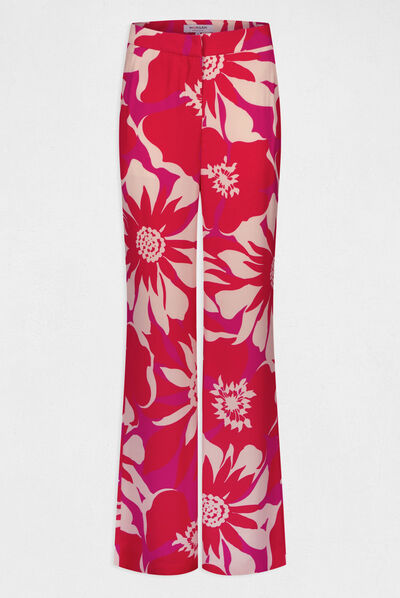 Pantalon large fluide imprimé floral multico femme