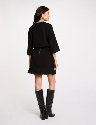 Jupe courte pliss&eacute;e noir femme