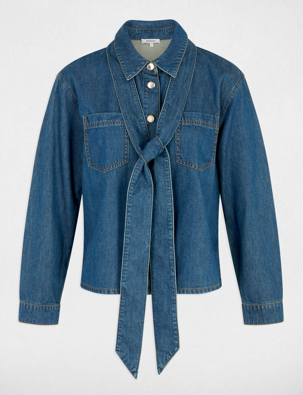 Chemise jean lavalli&egrave;re denim stone femme