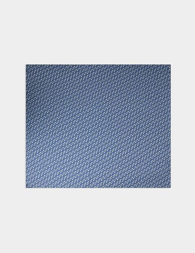 Foulard satin imprimé bleu femme