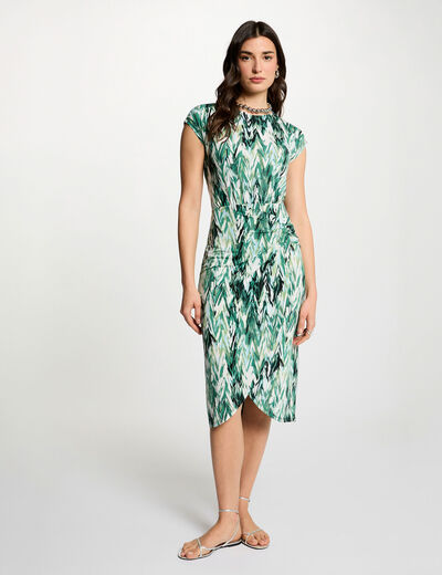 Robe droite imprim&eacute;e multicolore femme