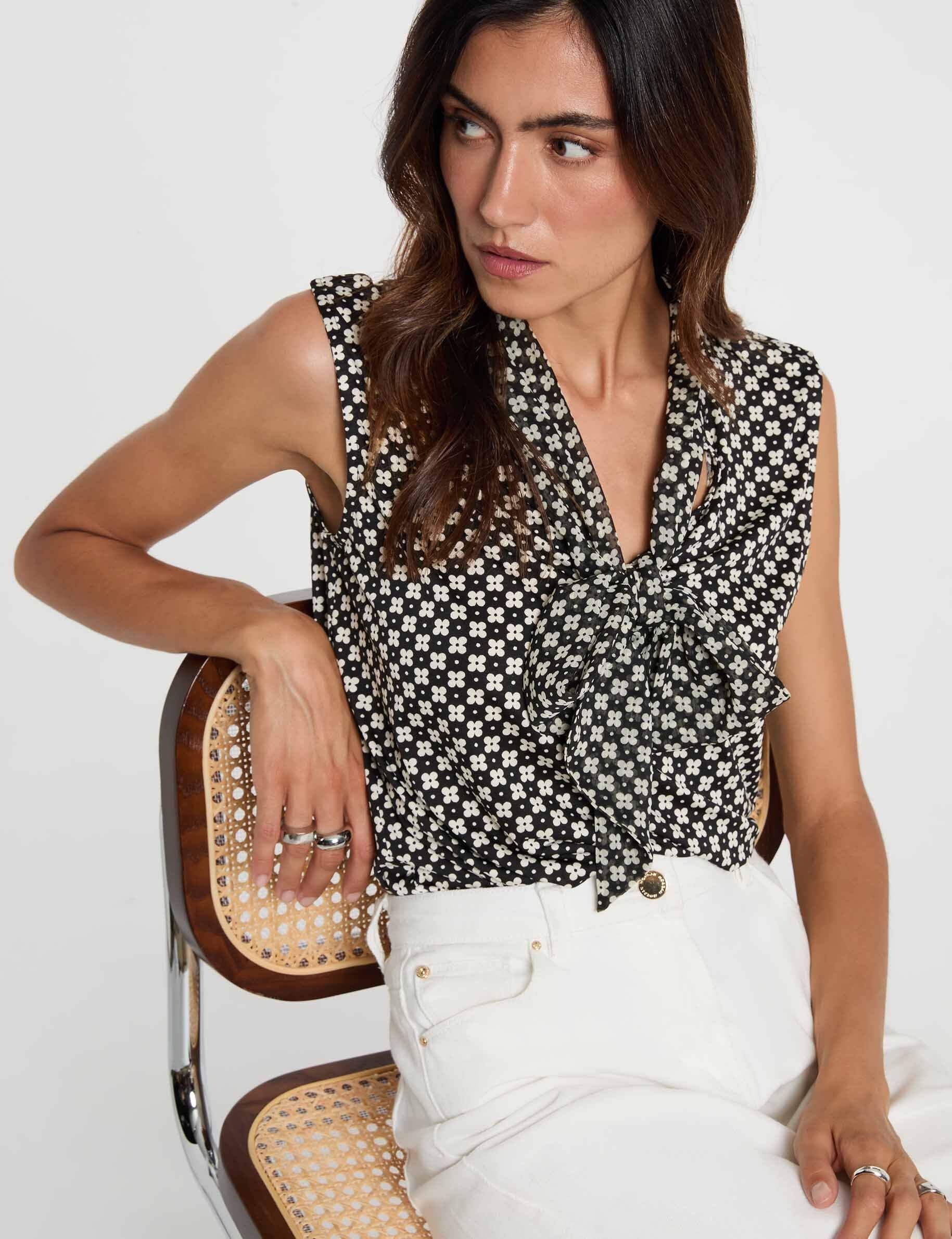 Débardeur col lavallière blanc femme Débardeur col lavallière blanc femme