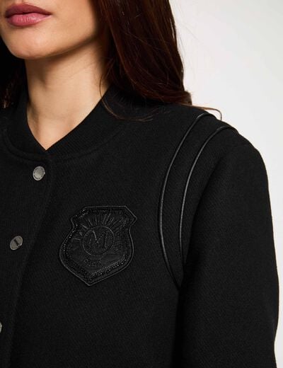 Blouson manches longues noir femme