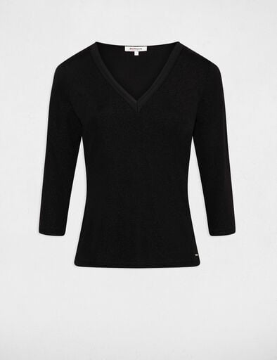 t shirt manches 34 noir femme T-shirt manches 3/4 noir femme