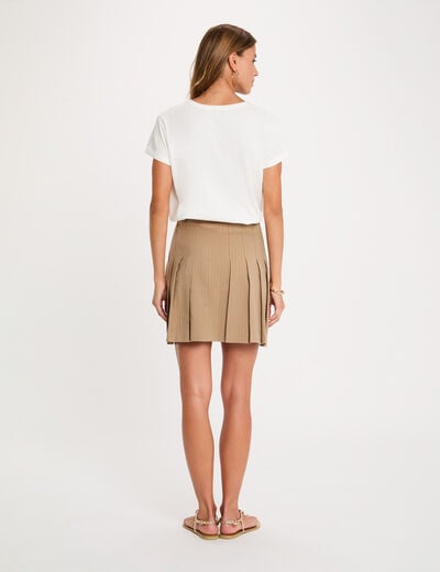 T-shirt col rond manches courtes blanc femme