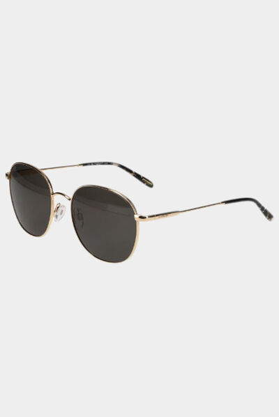 Lunettes de soleil arrondies beige femme