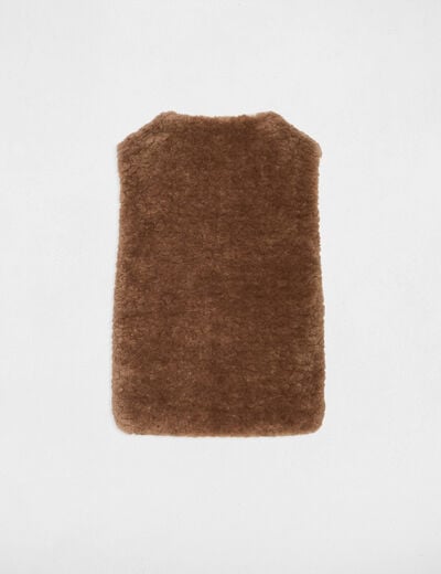 Gilet fausse fourrure marron femme