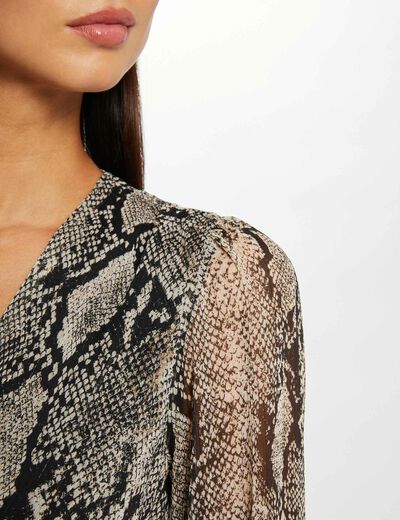 Robe &eacute;vas&eacute;e imprim&eacute; python multicolore femme