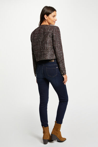 Veste droite avec col rond multico femme