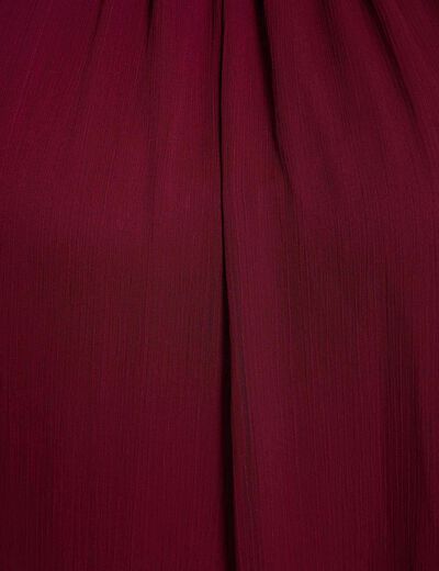 Robe courte fluide prune femme