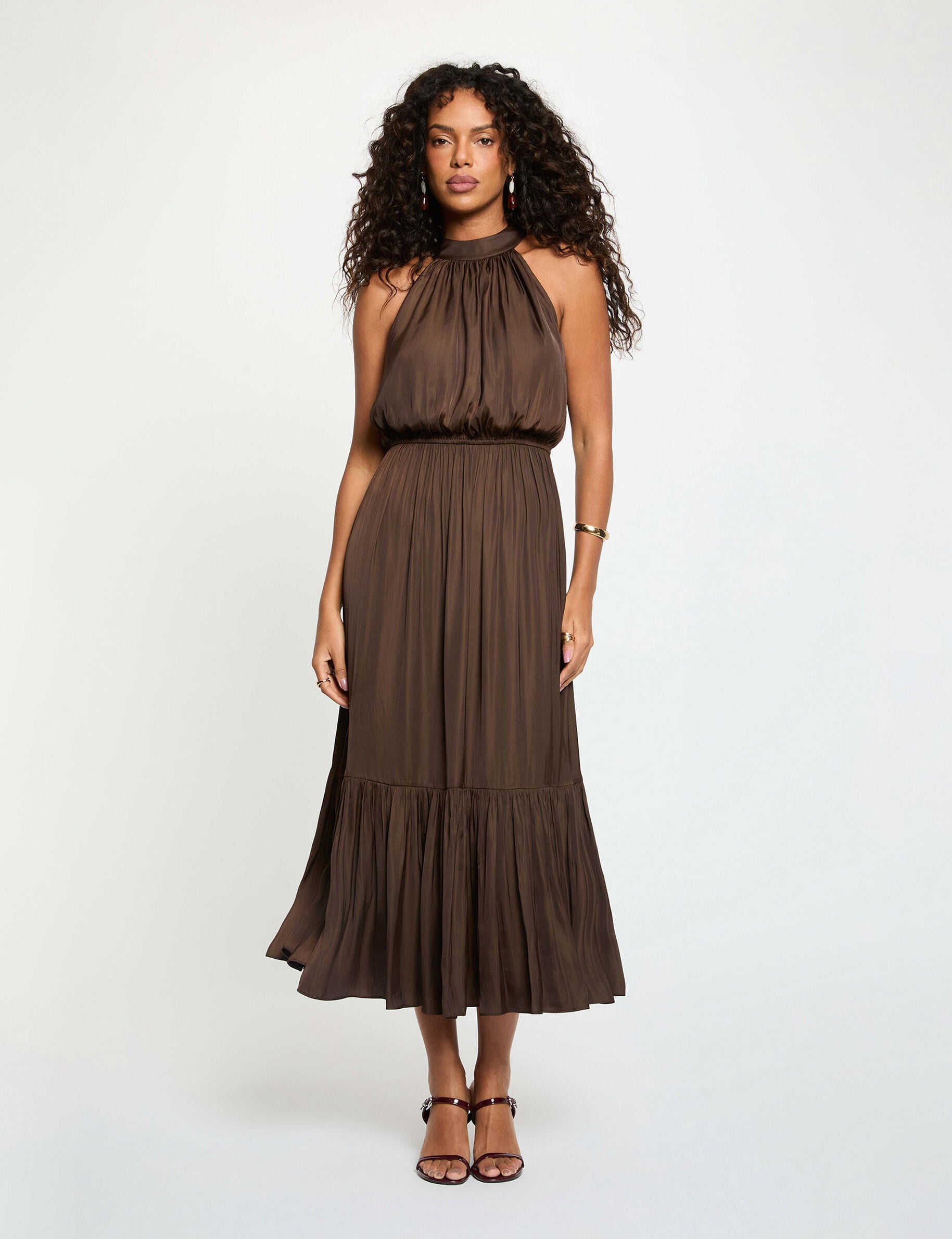 Robe longue évasée fluide femme